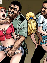 Two sexy girls captured by perverted police officers in the foreign country!