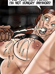 Come on slave stick your pretty face right in there and swallow it all!